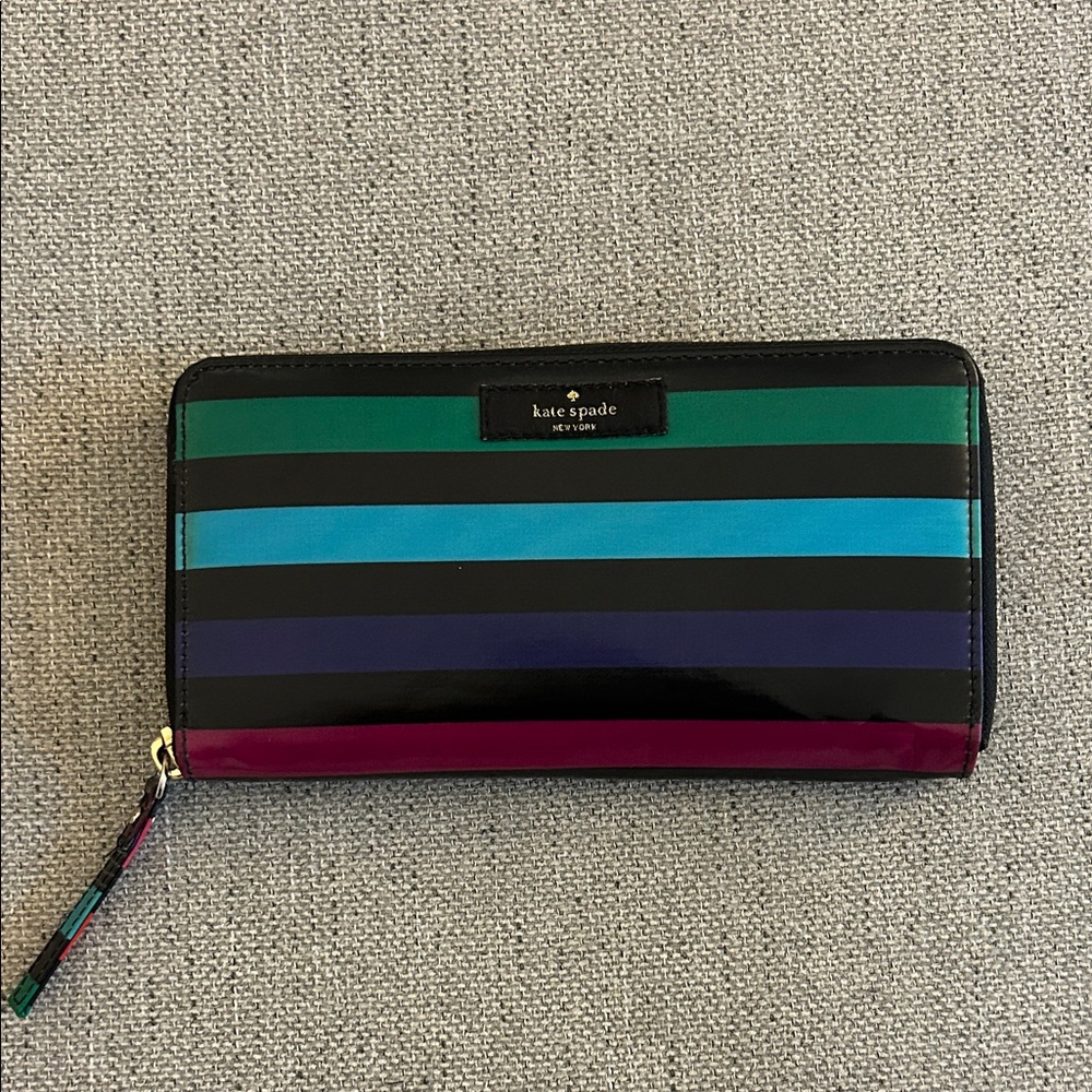 Kate Spade Neda Daycation Multi Party Stripe Zip Around Wallet